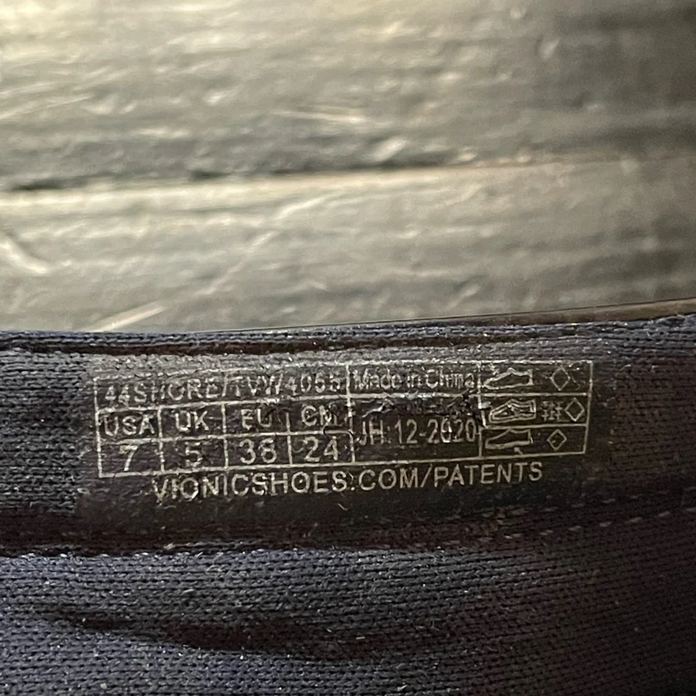 Vionic Shore navy blue double strap slide sandals slides slip ons patent leather - Picture 2 of 6